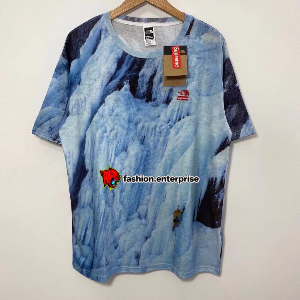 Supreme x The North Face SS21 Ice Climb Tee, Men's Fashion, Tops ...