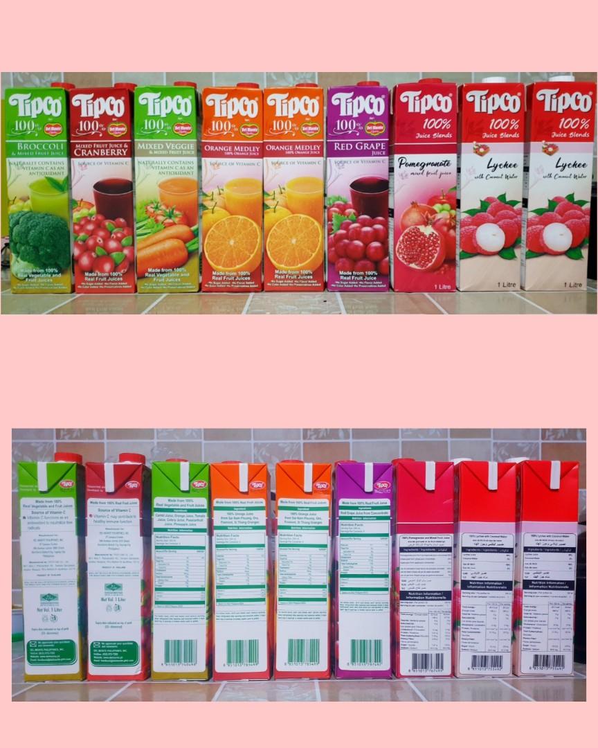 Tipco 100 Juices by Del Monte, Food & Drinks, Beverages on Carousell