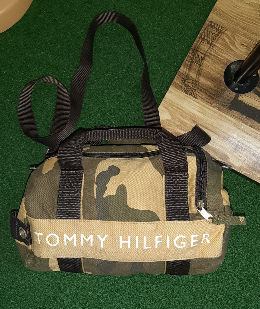 TOMMY HILFIGER MINI DUFFLE CAMO SLING BAG Men s Fashion Bags
