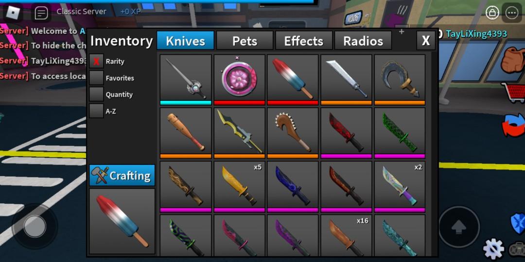 Trading assassin knifes for mm2 knifes, Video Gaming, Gaming Accessories,  Virtual Reality on Carousell