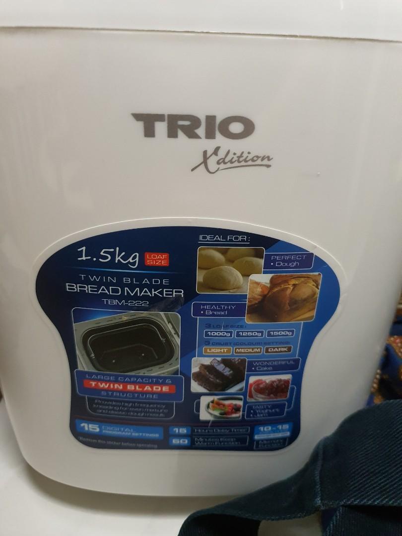 Trio Twin Blade Tbm 222 Tbm222 Homemade Non Stick Bread Maker Upgraded Model Tbm 106 Bm750 Tbm 111 Shopee Malaysia