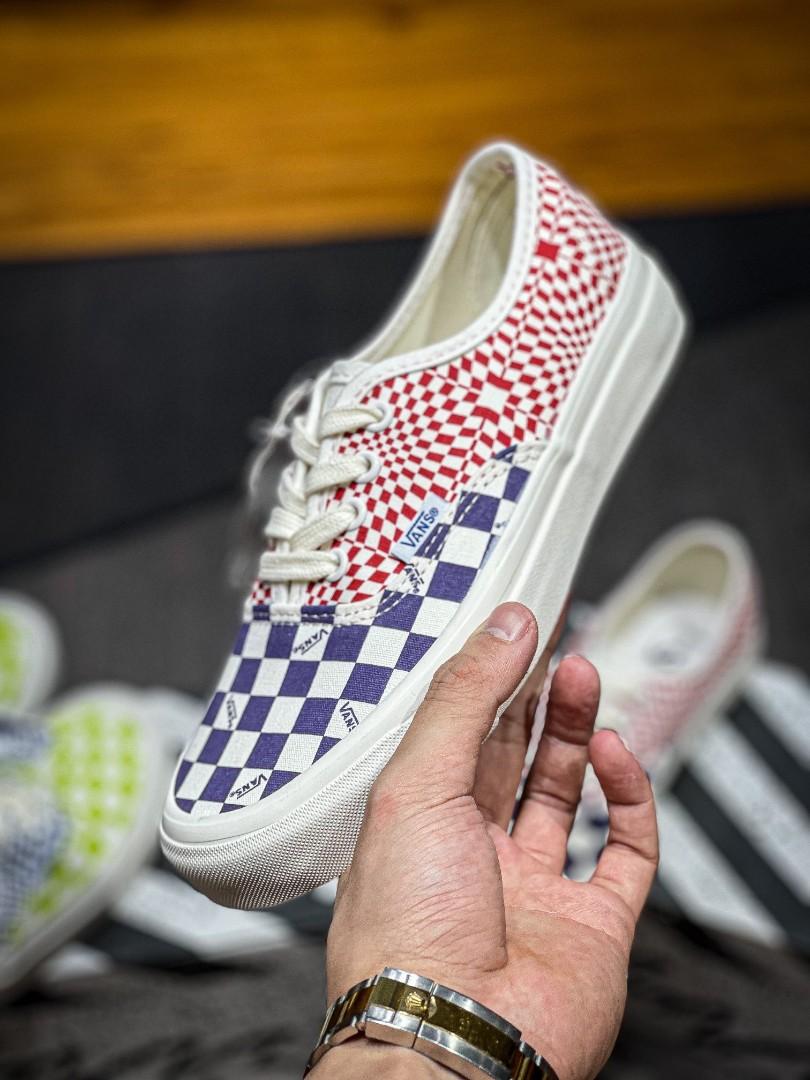 Vans Vault OG Authentic LX Trainers “Indigo Red Check” VN0A4BV91XR