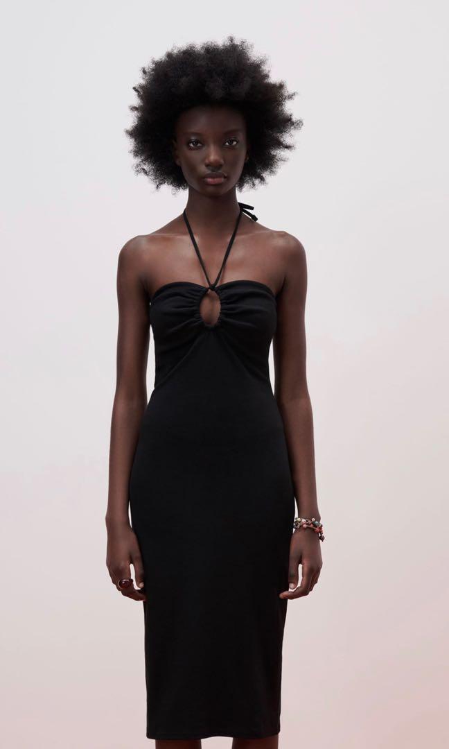 Zara black cut out sales dress