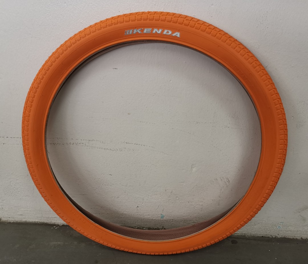 Orange bike tires top