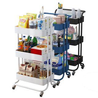 3-Tier Kitchen Utility Trolley Cart Shelf Storage Rack Organizer with Wheels and Handle