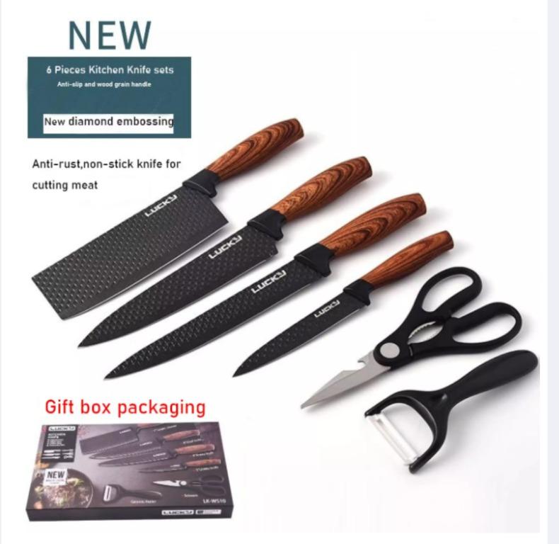 Utopia Kitchen 6-Piece Knife Set, Includes Chef Knife, Bread Knife, Carving  Knife, Paring Knife, Util…