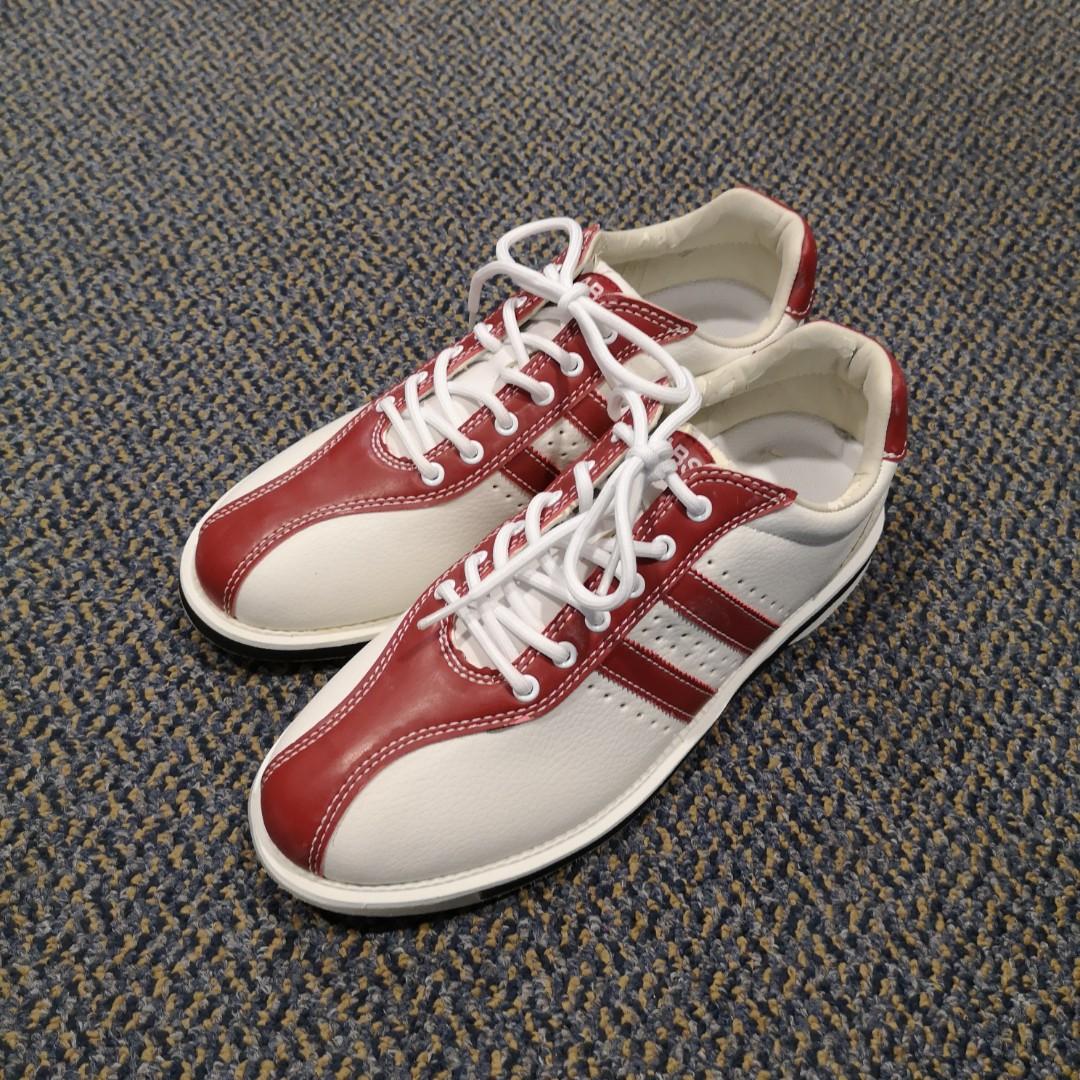 Red and clearance white bowling shoes