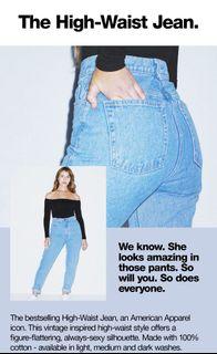 American apparel 超高腰牛仔褲