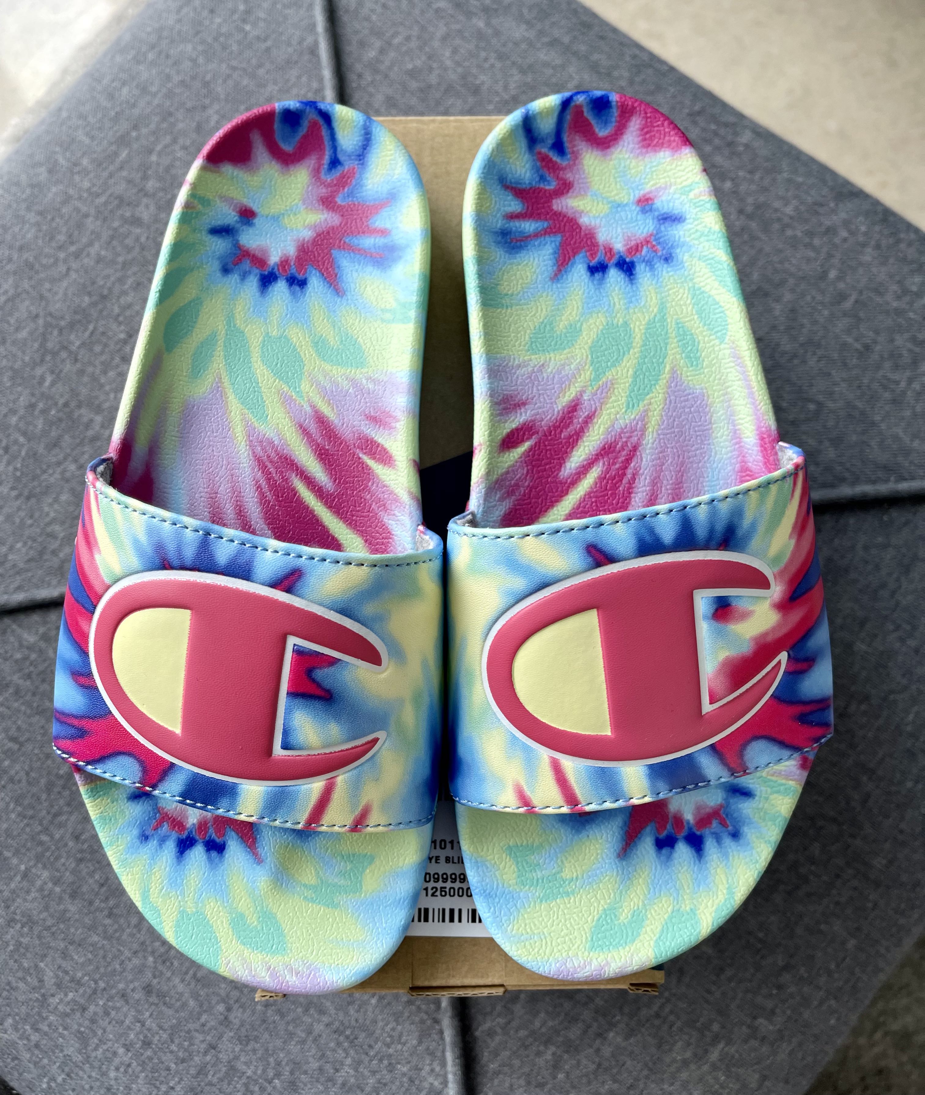 champion cloud dye slippers
