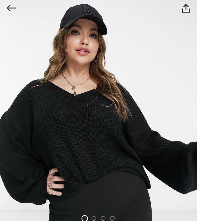 Black sweater top (ASOS Uk24, plus size