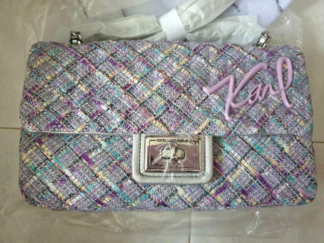Karl lagerfeld agyness cheap tweed bag