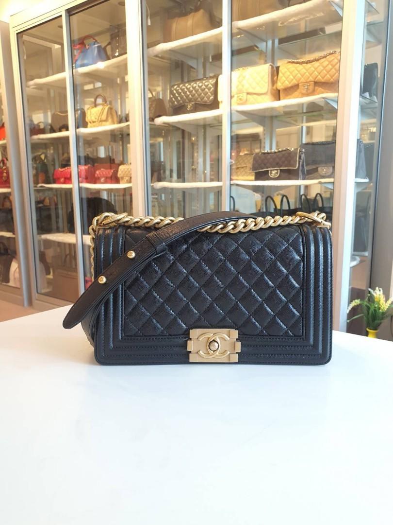 Boy Chanel 25cm Black Caviar Series 26, Luxury, Bags & Wallets on Carousell