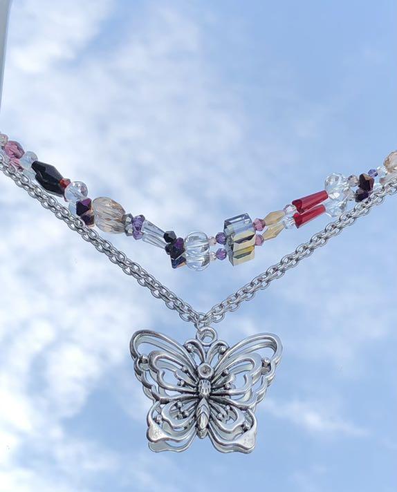 Butterfly Necklace (handmade beaded 