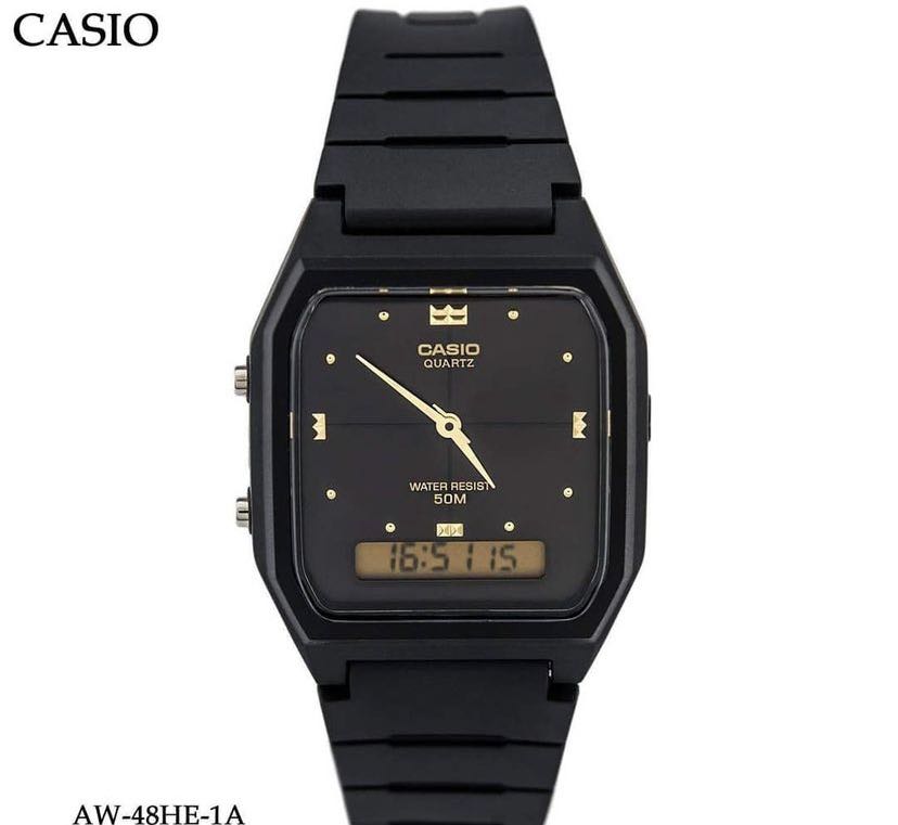 Madison Helt vildt sammenhængende Casio AW48 Classic Analog Digital Quartz Watch AW48HE-1A Dual Time Brand  New, Men's Fashion, Watches & Accessories, Watches on Carousell
