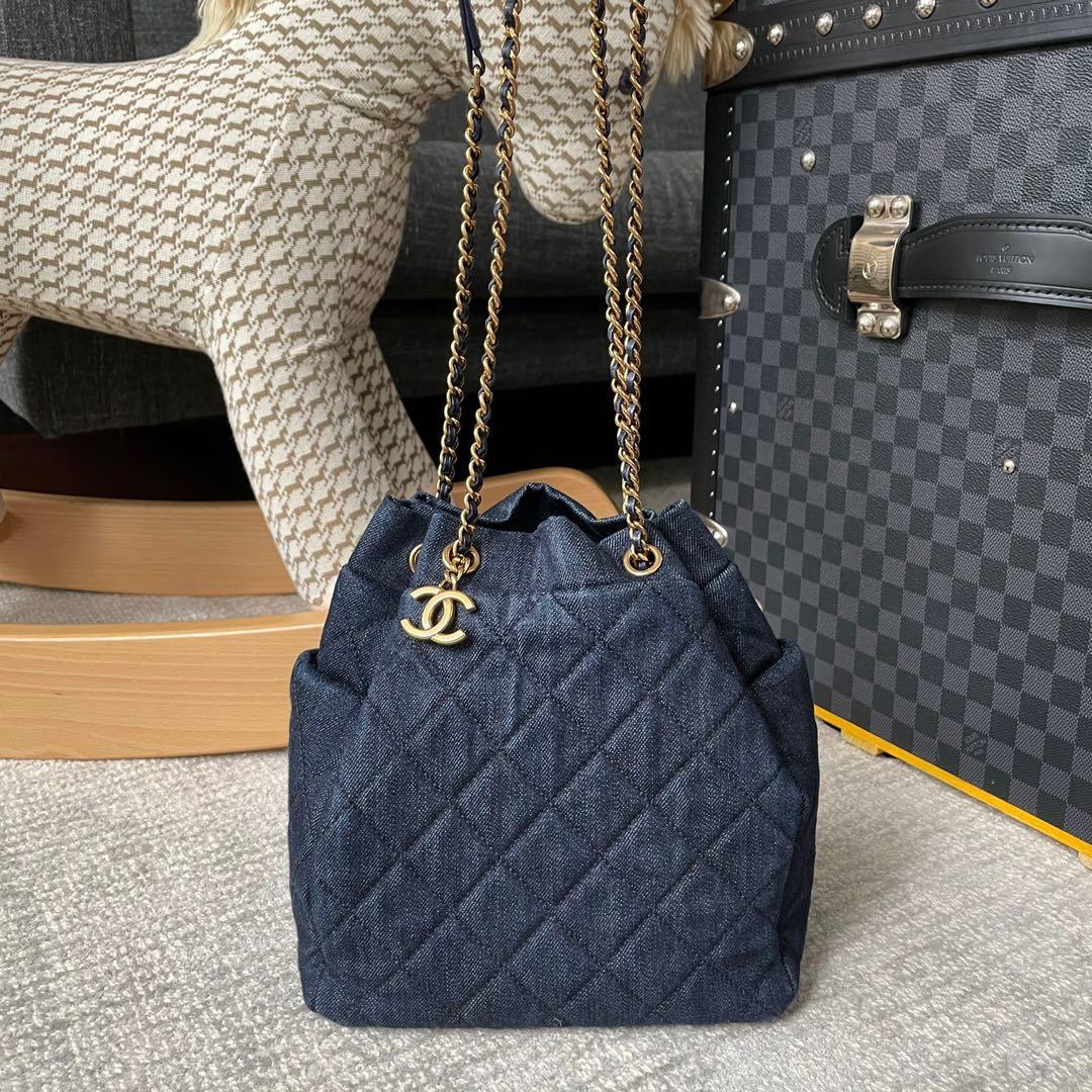 Chanel BUCKET BAG CANVAS, Luxury, Bags & Wallets on Carousell