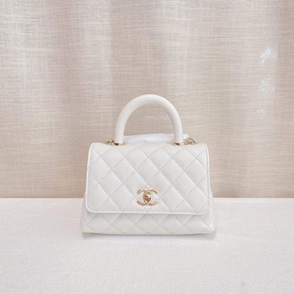 Chanel coco handle mini size white