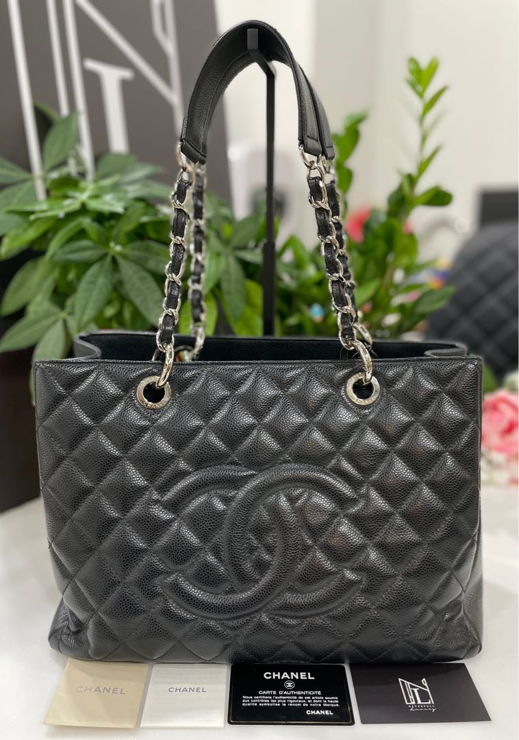 Chanel Grand Shopping Tote Black Caviar Bag in SHW, Luxury, Bags & Wallets  on Carousell