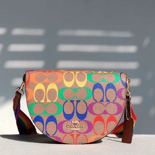 Coach signature rainbow circle crossbody bag best sale