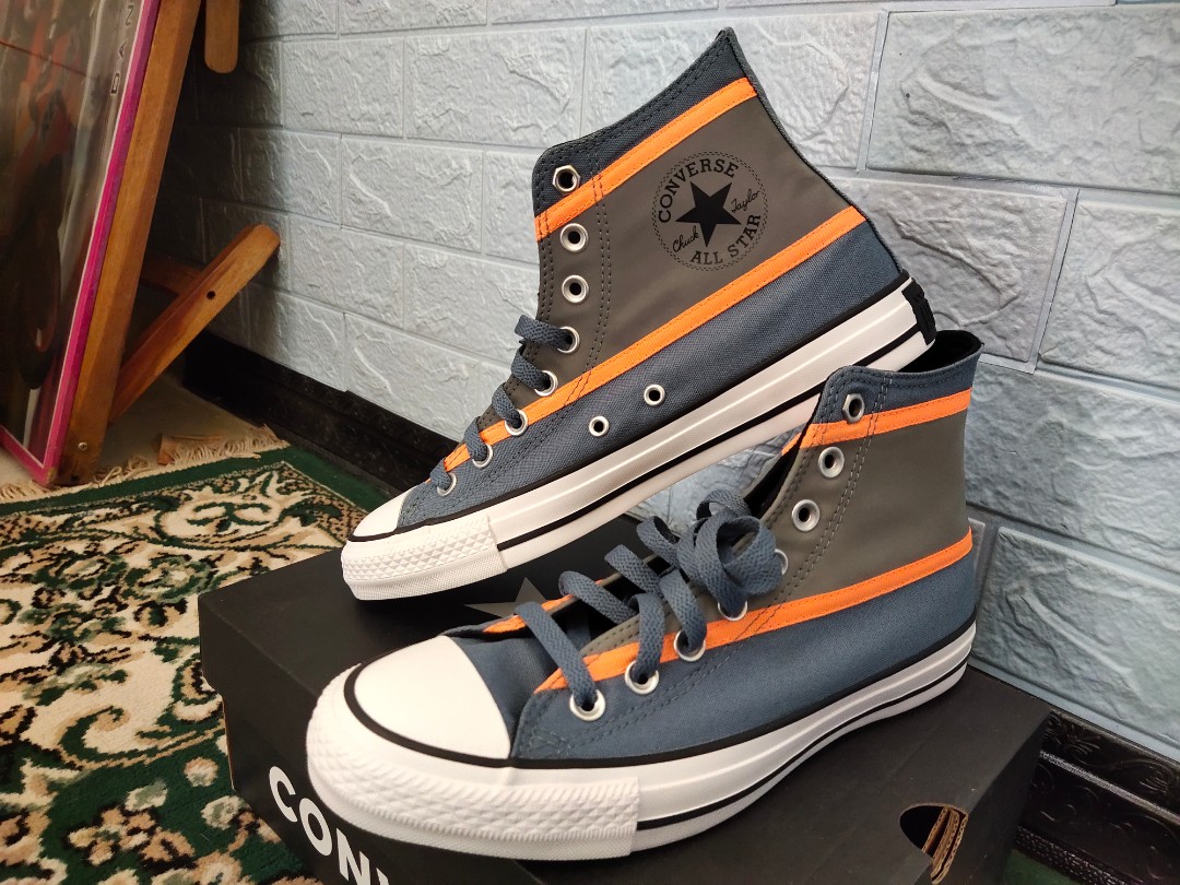 Converse Chuck Taylor All Star Reflective Panel High Top Lakeside Blue Original Fesyen Pria Sepatu Sneakers Di Carousell