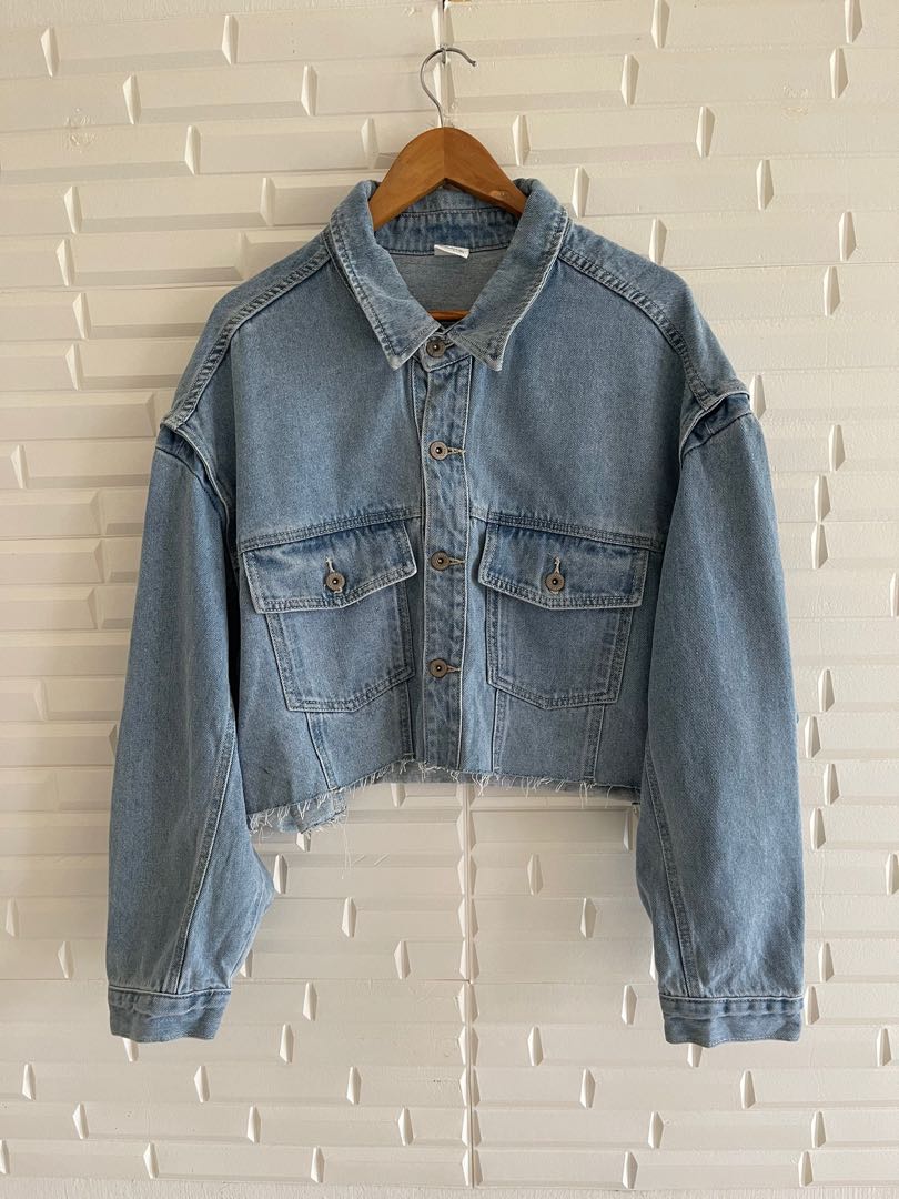 Denim Jacket Half Cut Women