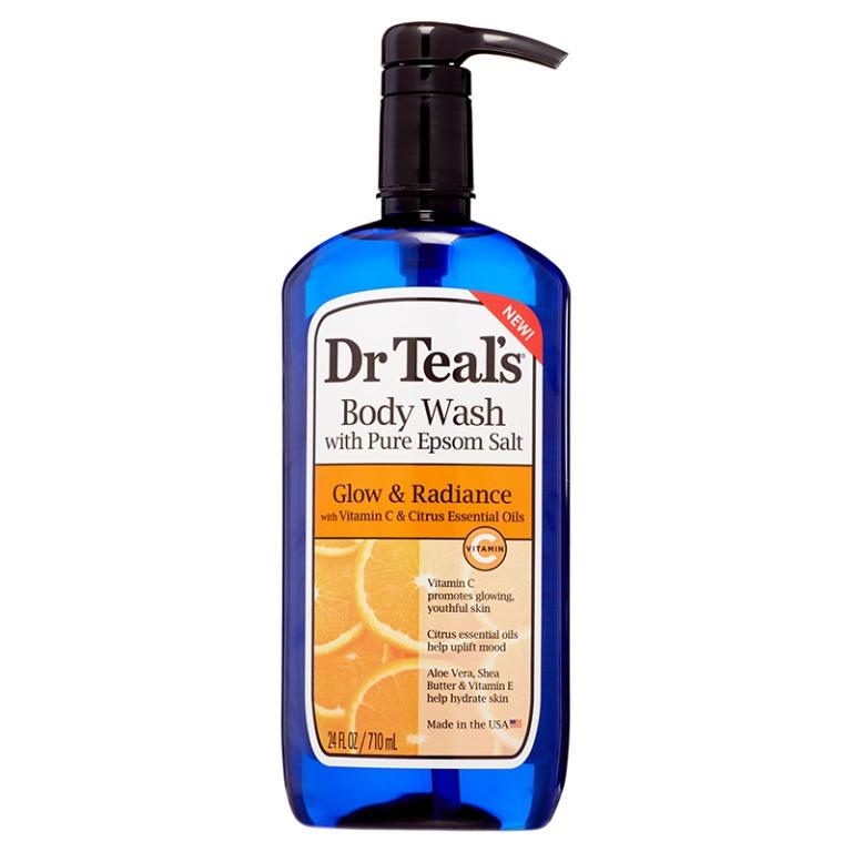 Dr Teal's Glow & Radiance Body Wash with Vitamin C and Citrus Essential Oils, 24 fl.oz. (Category: Bath) located in San Juan City. Submitted by princessshyph (Listing ID 1099509022, Image 3). Description: Brand: Dr Teal's Glow & Radiance Body Wash Vitamin C and Citrus Essential Oils Size: 24fl.oz. / 710ml Vitamin C promotes youthful, glowing, skin Citrus essential oils help uplift mood Aloe Vera, Shea Butter, and Vitamin E help hydrate skin This 