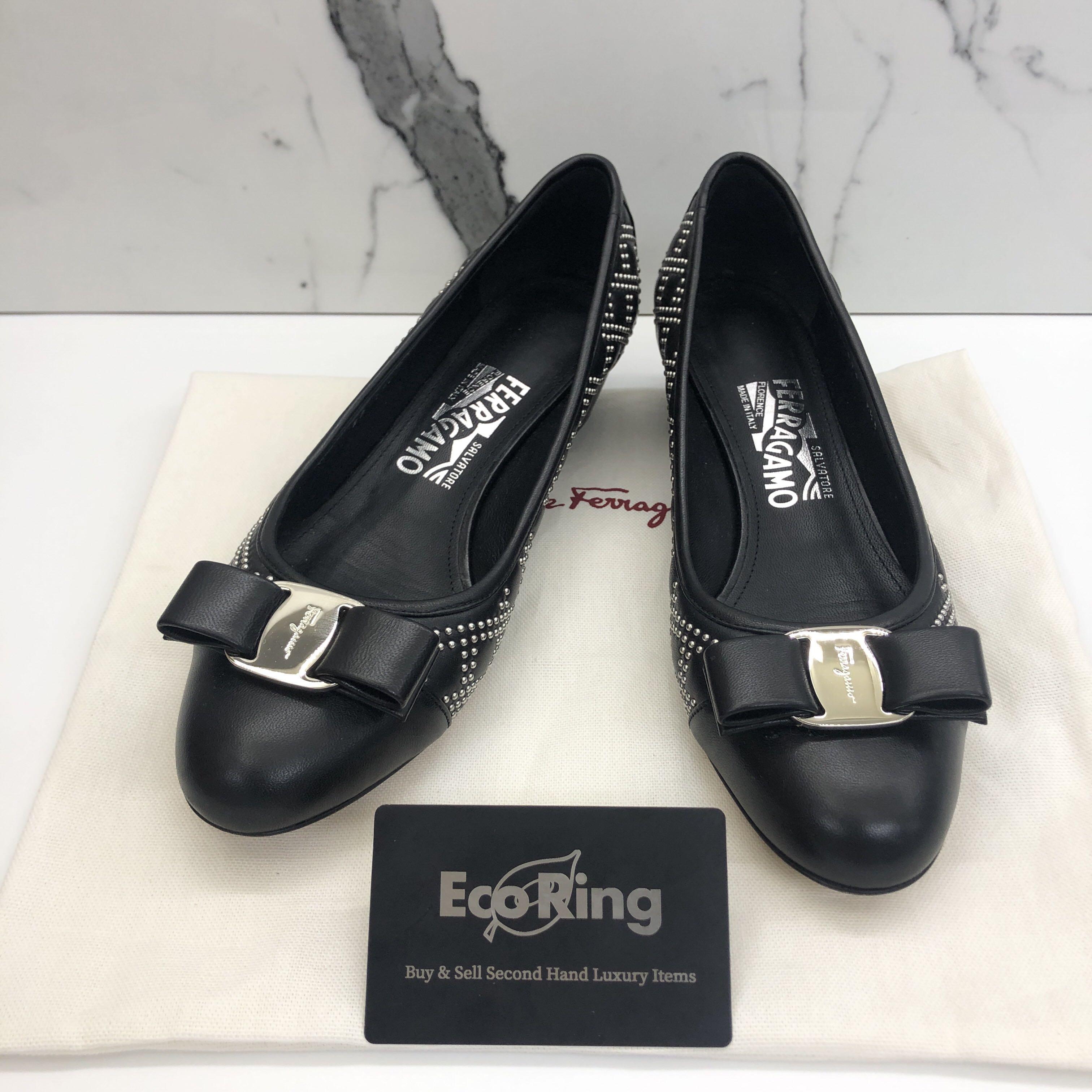 FERRAGAMO VARA STUDDED HEELS 217013321 Women s Fashion Footwear Heels on Carousell