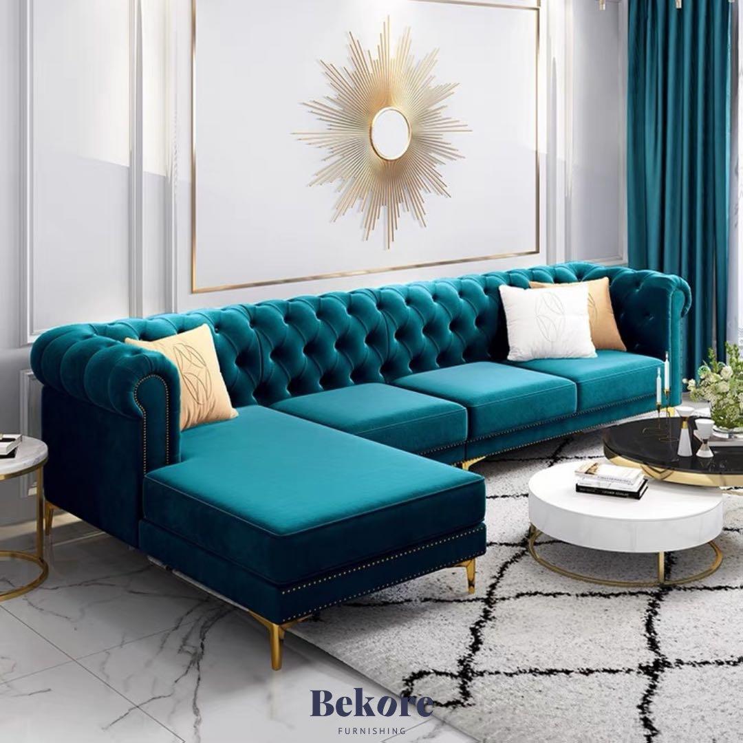 L shaped chesterfield sofa deals