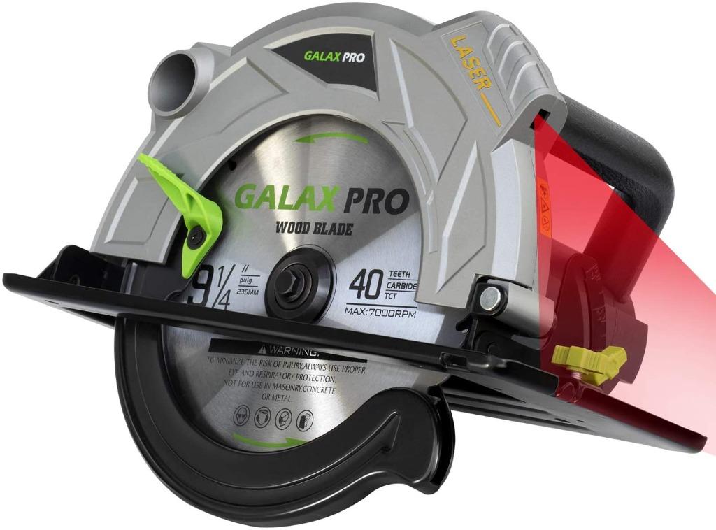 GALAX PRO Circular Saw, Circular Saw (2000W 5000RPM), Cutting 85mm  (90º),56mm (45º), 235mm Saw Blade, Laser Guide, Double Safety Switch, Ideal  for Wood, Plastic, Soft Metal/76501, Furniture  Home Living, Home  Improvement