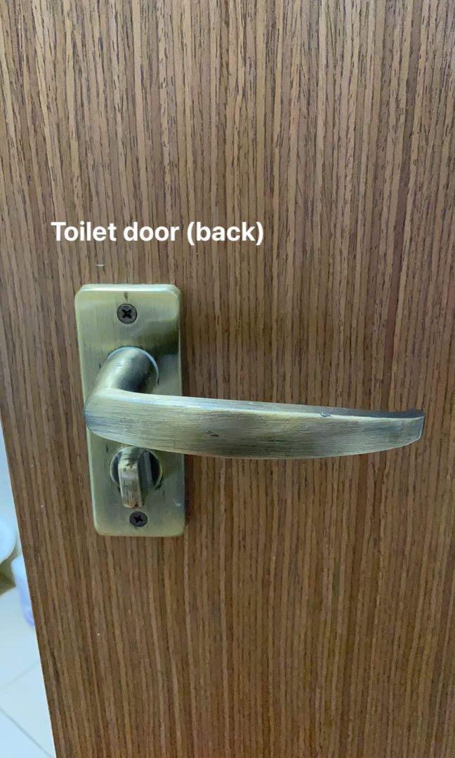 Hdb toilet door handle/lock, Furniture & Home Living, Security & Locks, Locks, Doors & Gates on