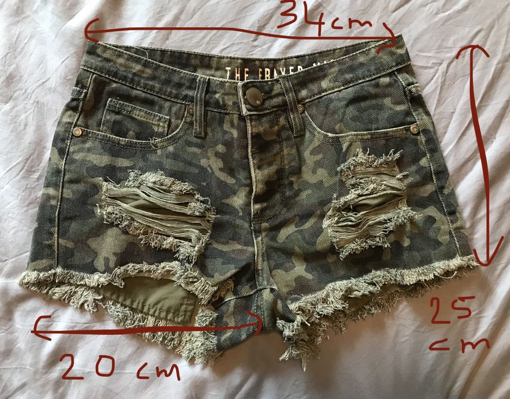High Waisted Army Shorts, Women's 