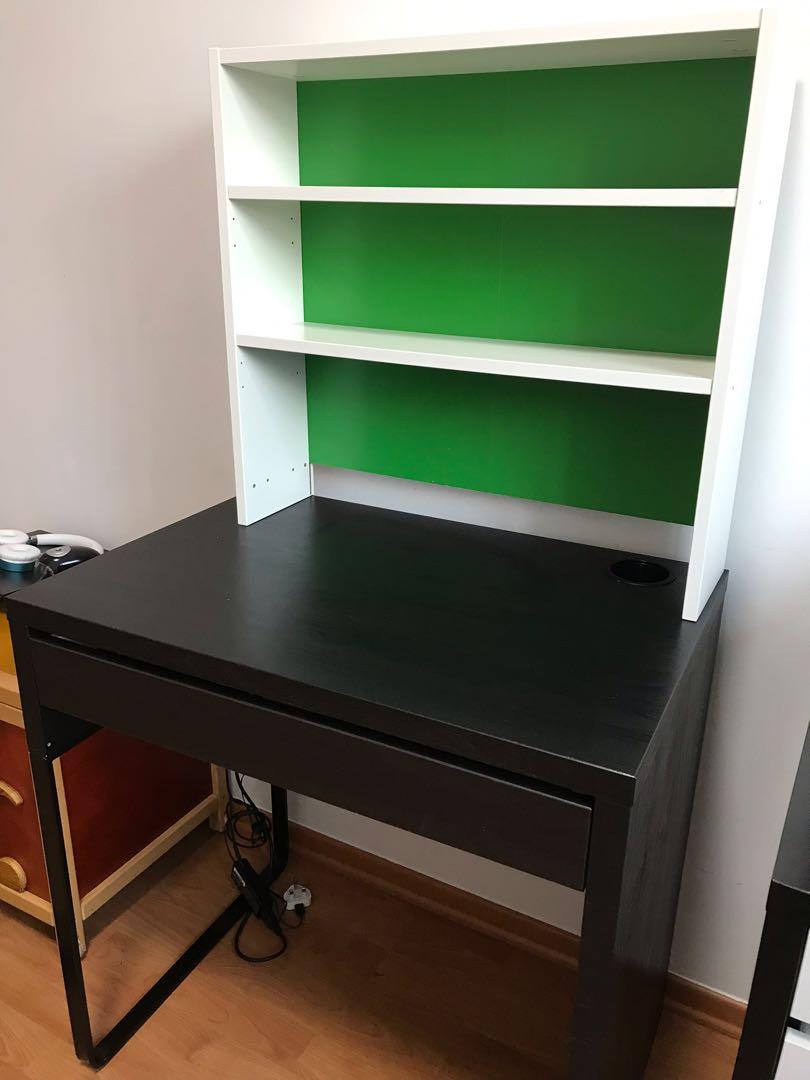 IKEA MICKE desk with PAHL shelf, Furniture & Home Living, Furniture, Other Home Furniture on