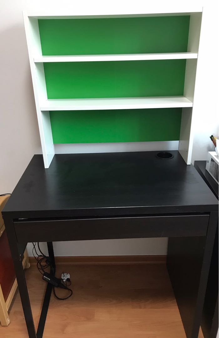 IKEA MICKE desk with PAHL shelf, Furniture & Home Living, Furniture, Other Home Furniture on