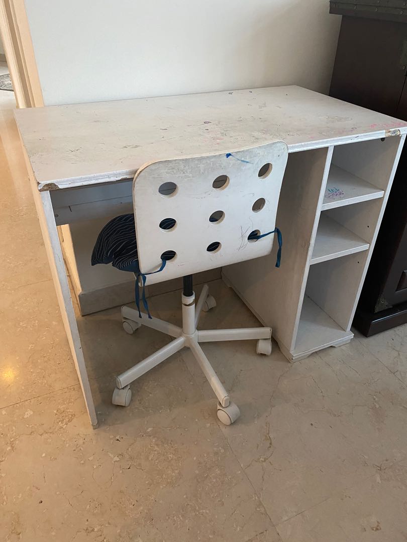 IKEA Study desk and chair, Furniture & Home Living, Furniture, Tables