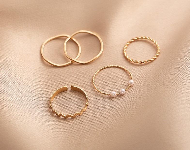 ins end Korean Design 5 Pieces Combination Ring Elegant Rings
