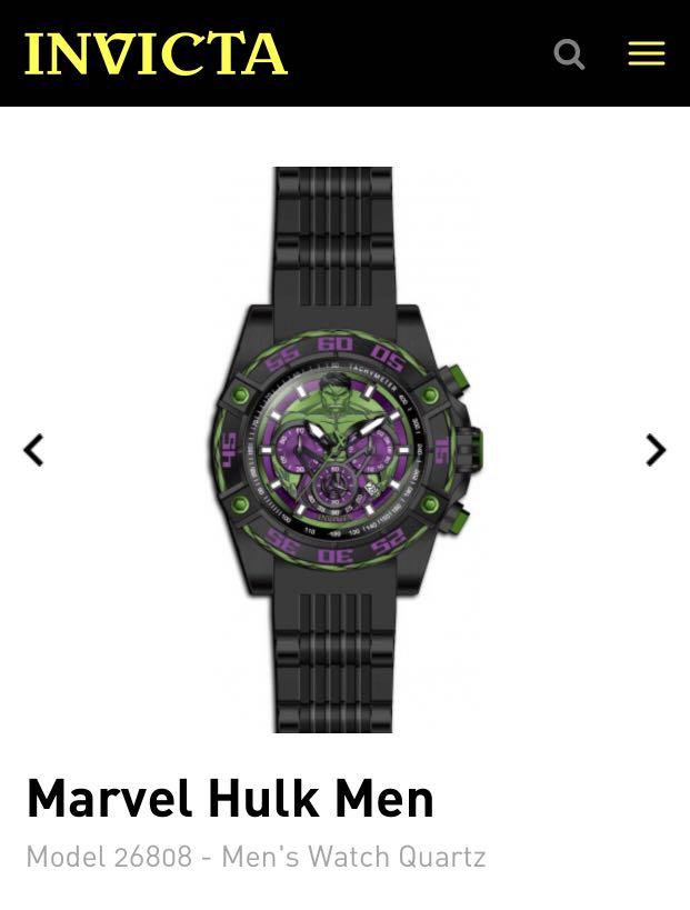 Invicta Marvel Hulk Stainless steel silicone Men s Quartz watch Luxury Watches on Carousell