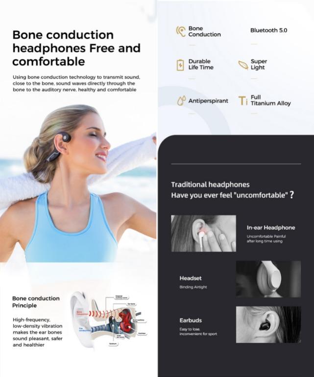 JOYROOM JRG1 Bluetooth Bone Conduction Headsets, Audio, Headphones