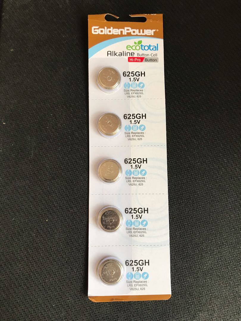 625GH 1.5V Alkaline button cell coin cell battery. Size Replaces LR9