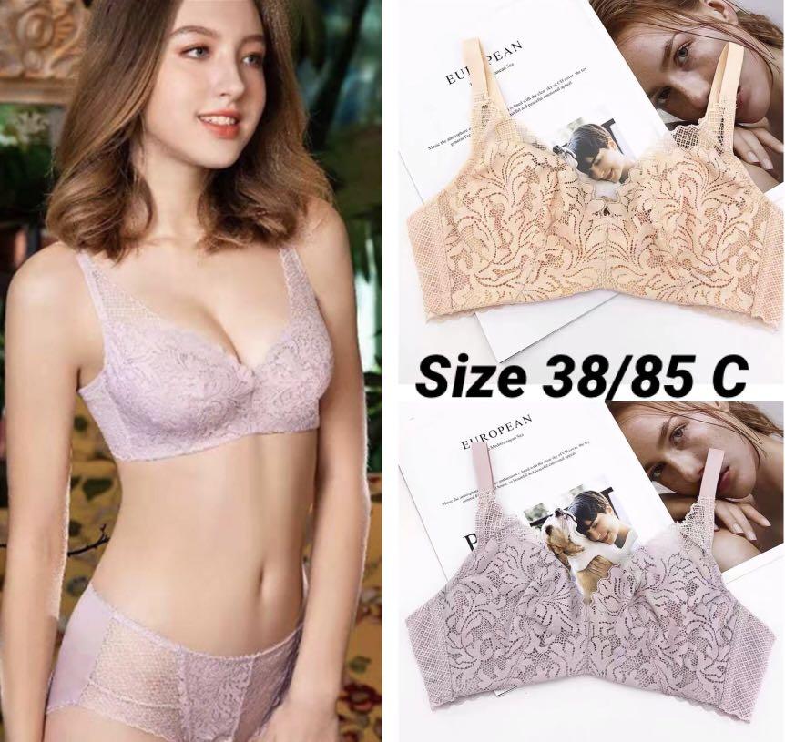 Lace Bra Size 38C (Fit 38D), Women's Fashion, Tops, Sleeveless on Carousell