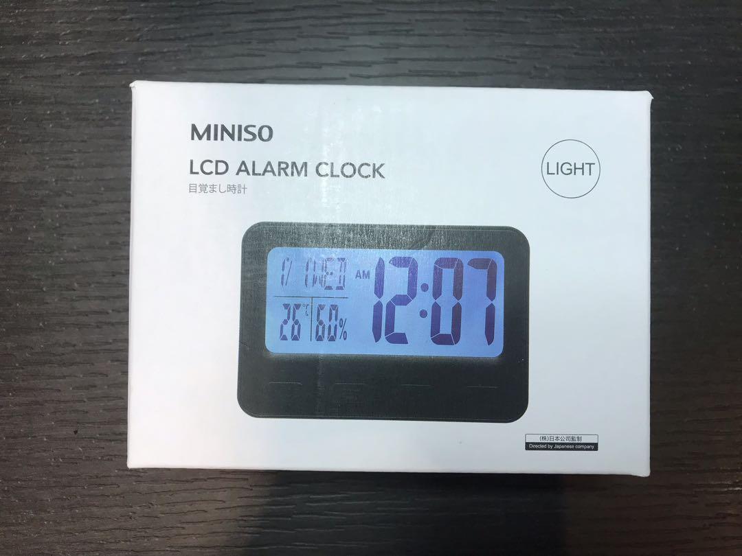 Miniso LCD Alarm Clock, Furniture & Home Living, Home Decor, Clocks on