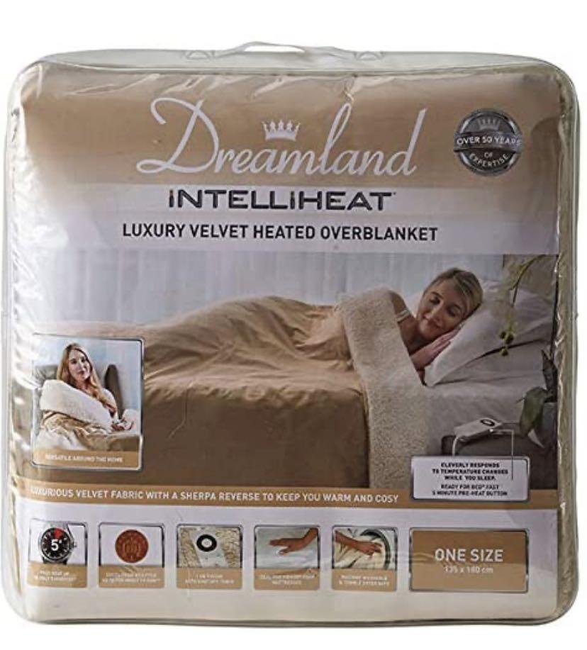 Dreamland intelliheat luxury velvet & sherpa heated overblanket outlet