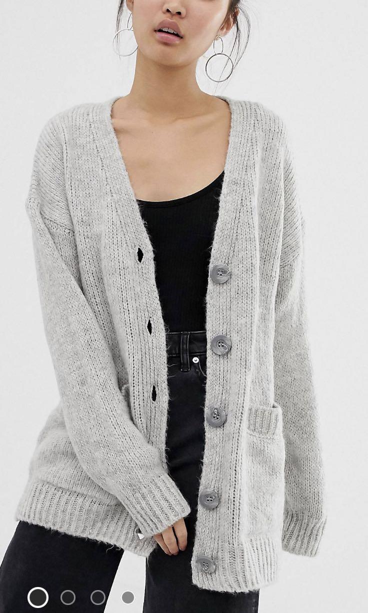 New Look Cardigan in Grey Women s Fashion Coats Jackets and Outerwear on Carousell