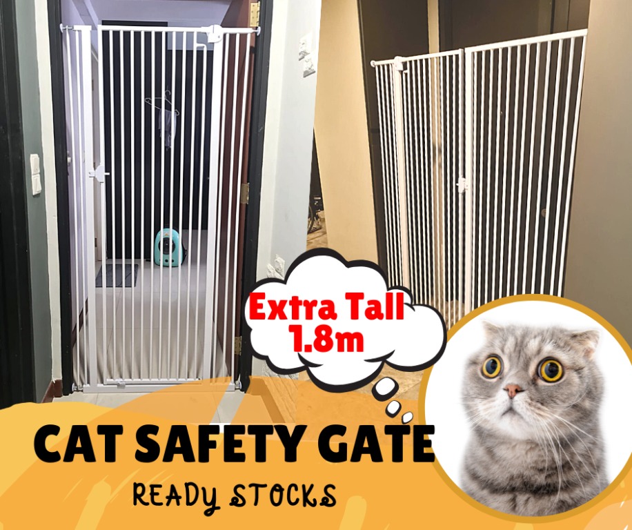 No Drill Cat Safety Gate 1.8m Extra Tall, Pet Supplies, Homes & Other