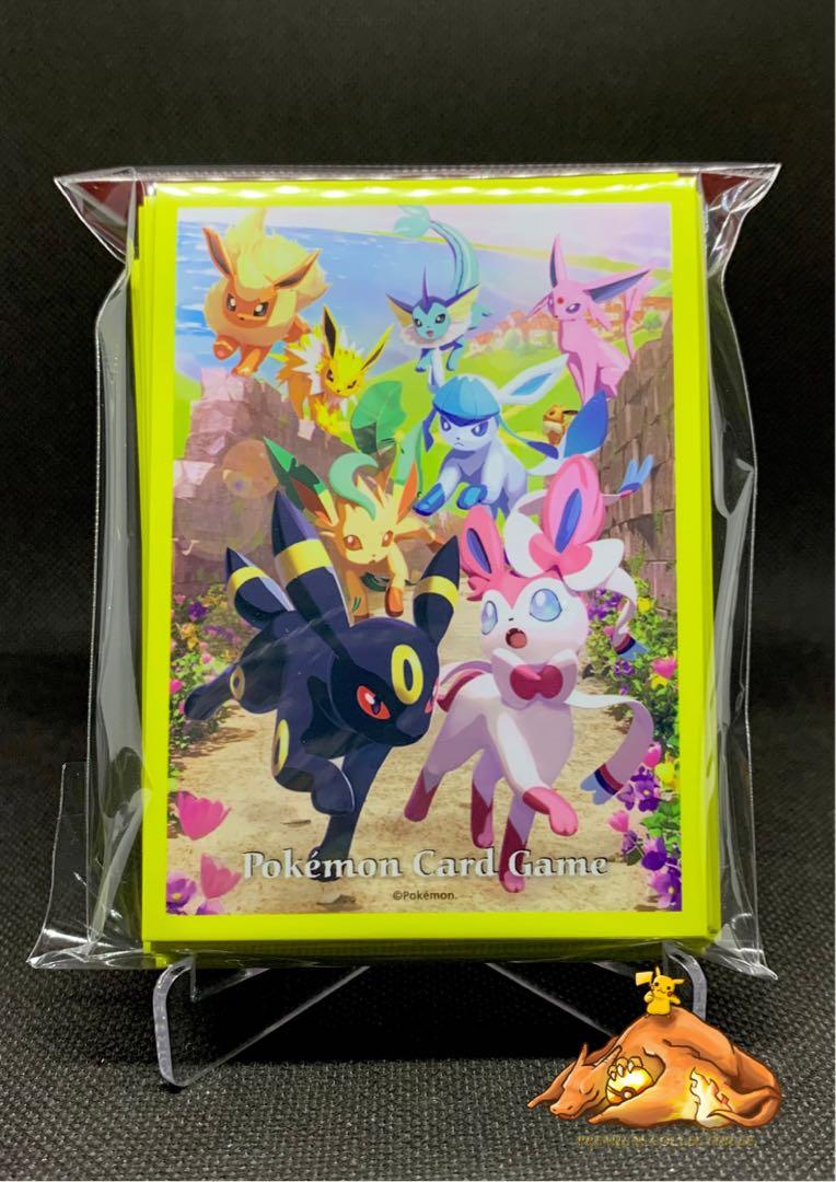 Sleeve Eevee Evoli Phyllali Leafeon Heroes carte Pokemon deck shield card annive 