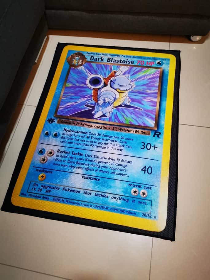 Pokémon card tcg rug rugs carpet dark blastoise, Hobbies & Toys, Toys ...