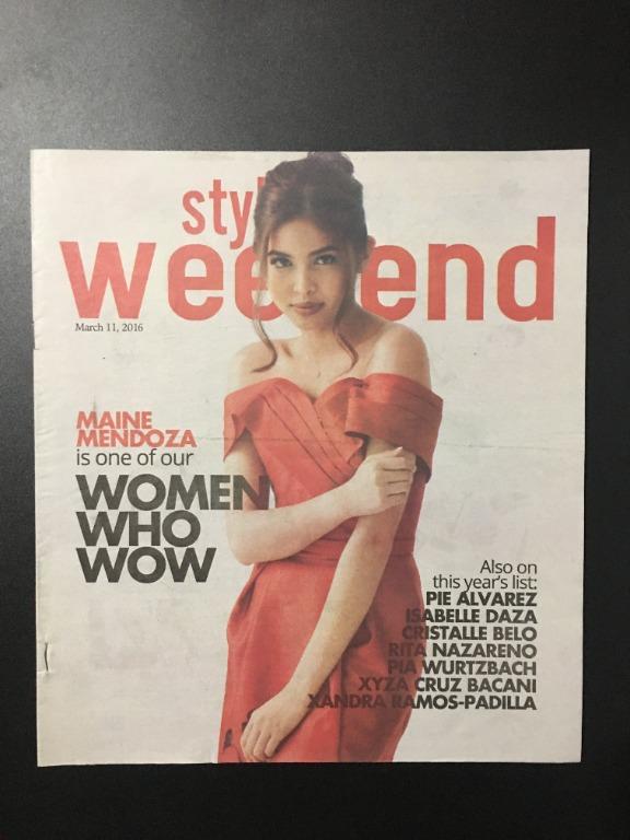 Style Weekend Magazines Bundle (OOP) (Category: Magazines) located in Antipolo. Submitted by dwantfulthings (Listing ID 1099706756, Image 2). Description: Get all 3 Covers: Rachelle Ann Go (January 3, 2014) Ellen Adarna (July 17, 2015) Maine Mendoza (March 11, 2016) Used to be weekly fashion and lifestyle magazine for women published by Manila Bulletin. Condition: Very good RFS: Selling for a friend. Shipping via Lalamove at buyer's expense. Note