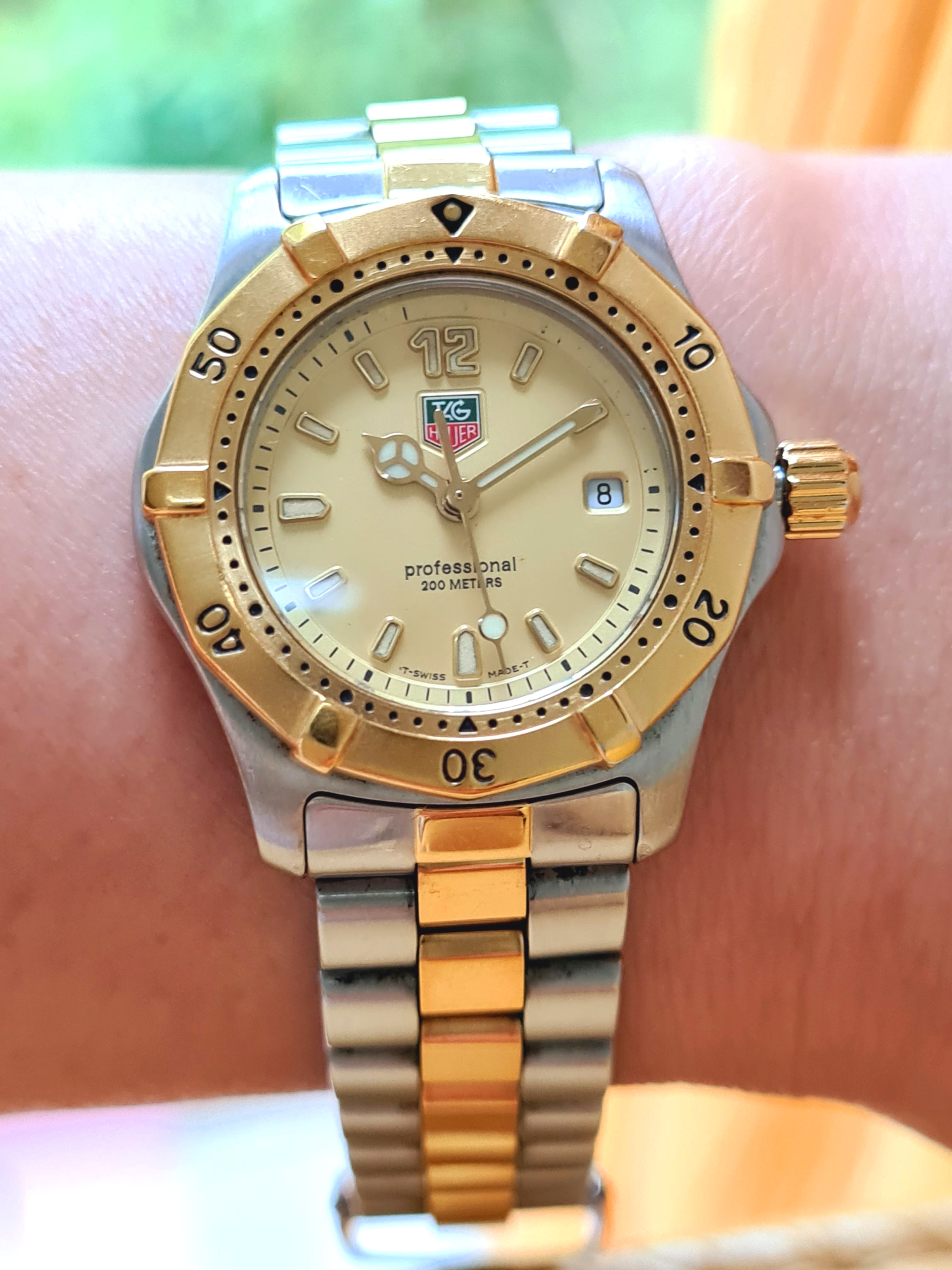 Tag Heuer Champagne Gold Dial Gold Steel Ladies Quartz 30mm