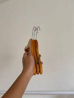 wooden baby hangers & regular-sized hangers with clips (for pantalon)