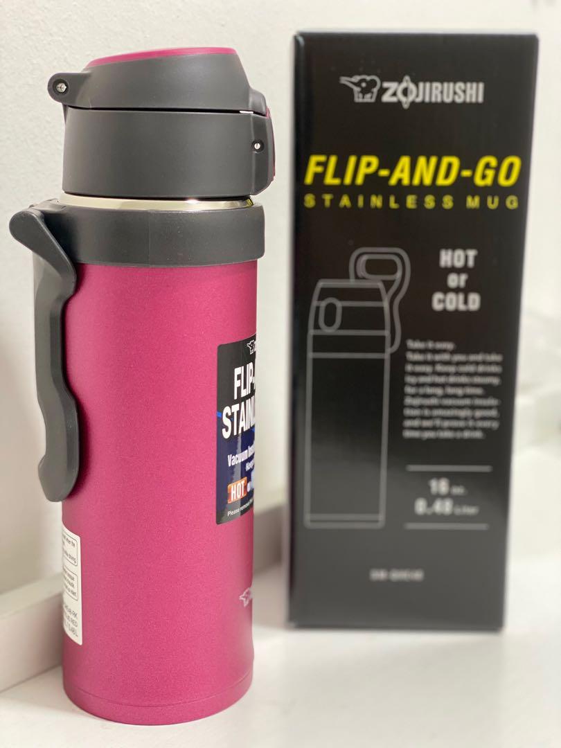 Zojirushi Flip-and-Go Stainless Mug 20-Ounce Hibiscus Red