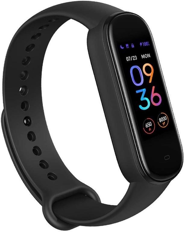 Amazfit Band 5 Fitness Tracker with Alexa Built in 15 Day Battery Life Blood Oxygen Heart Rate Sleep Monitoring Women s Health Tracking Music Control Water Resistant Black Model A2005 Mobile Phones Ga...