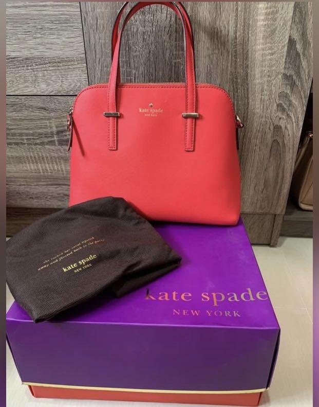 Authentic kate spade maise red (Category: Luxury Bags & Wallets) located in Pasig City. Submitted by kayefcb (Listing ID 1104325761, Image 2). Description: Selli ng my pre loved kate spade maise in red which i rarely use and is very well taken care if. Comes with a dustbag but box not included. Originally bought at 16,000 in store. Please give my baby a new home ❤️.
